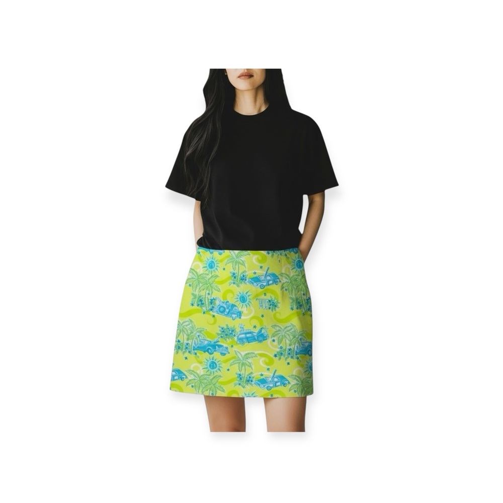 HTF: Lilly Pulitzer ✦ Cruising Monkey Skirt ✦ Yellow Blue Print ✦ 6P Petite 4 6 - Picture 15 of 16